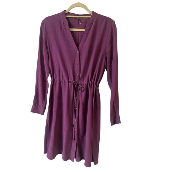 Eileen Fisher Dresses & Skirts - Eileen Fisher dress v-neck purples Petite Large